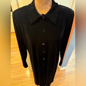 Coldwater Creek Black Velvet Blouse jacket or dress goth whimsigoth